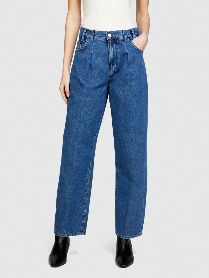 Loose fit jeans - women's relaxed fit jeans - Dark Blue | Sisley image number 4